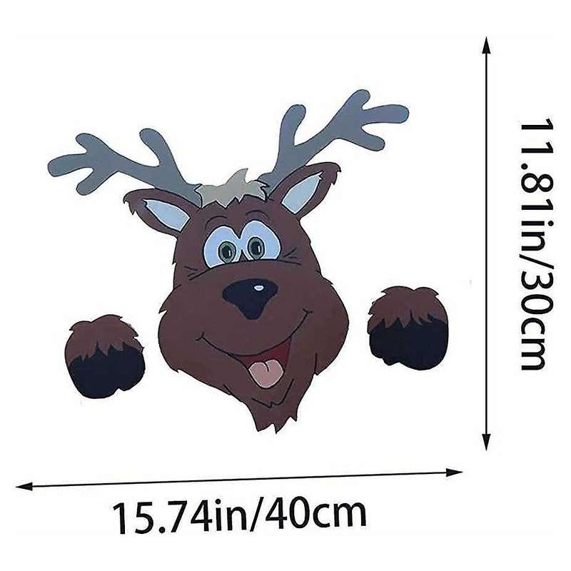 2pcs Christmas Fence Decor , Santa Claus Reindeer Fence Peeker, Funny