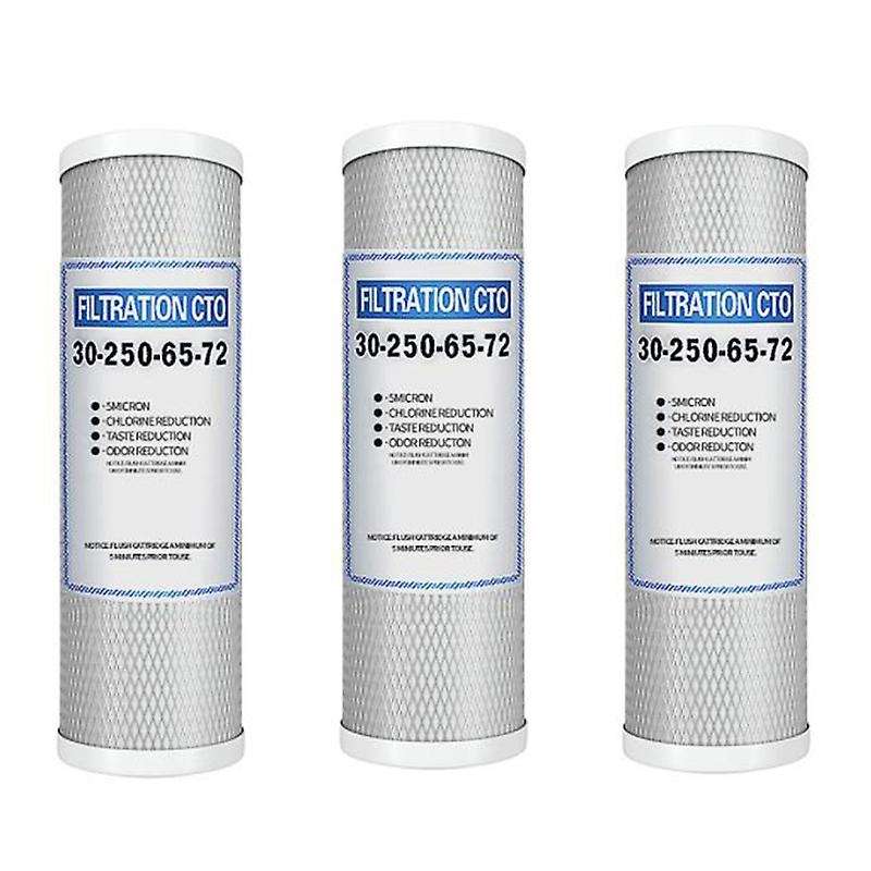 3pc 10inch Compressed Carbon Filter Elements,household Water Purifier