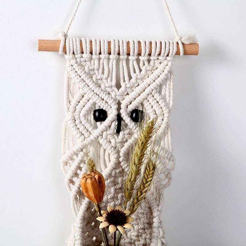Owl Macrame Macrame Plant Hangers Handmade Cotton Rope Holder Stand