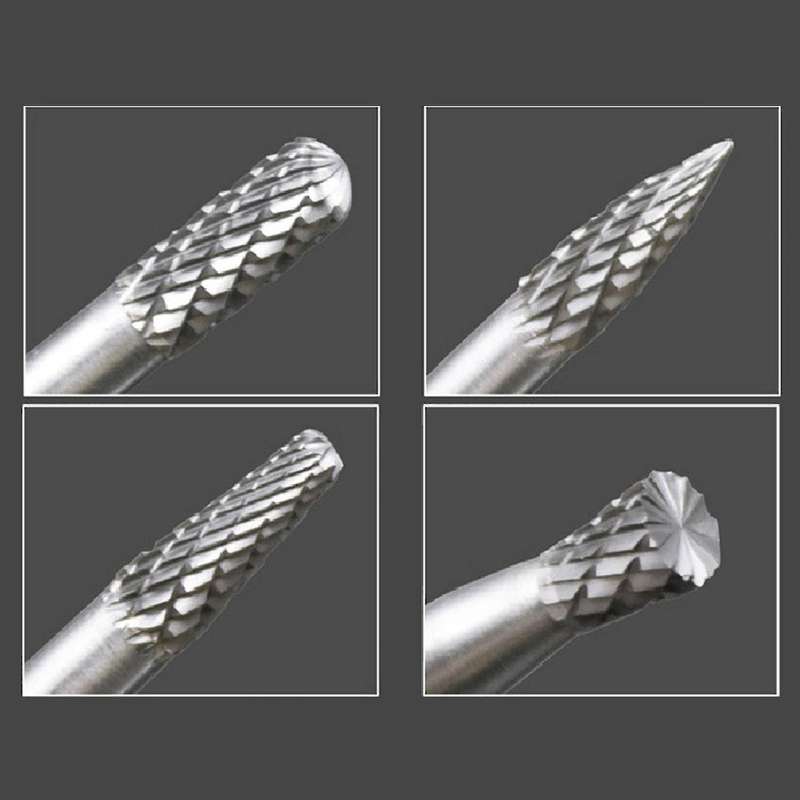 10 Sets Of Double-cut Solid Carbide Rotary Milling Cutters with 6 Mm