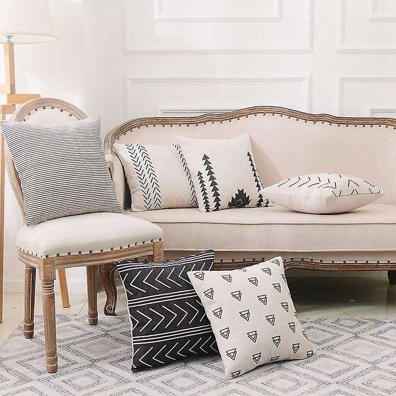 Geometric Pillow Case - Set Of 6 - Sofa Square Cushion Cushion Cover