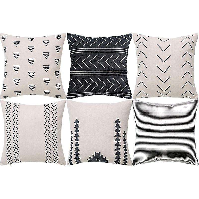 Geometric Pillow Case - Set Of 6 - Sofa Square Cushion Cushion Cover