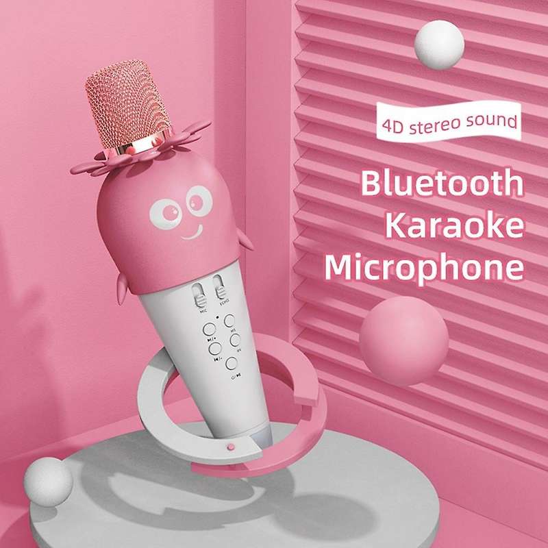 Bluetooth Condenser Mic Speaker with Led Lights for Kids Orange