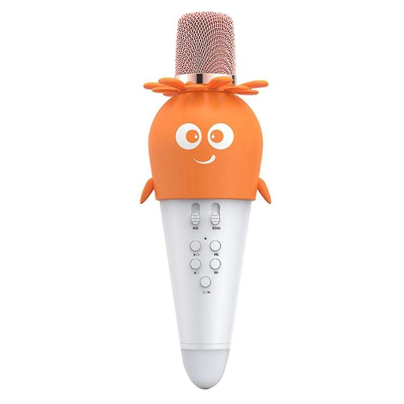 Bluetooth Condenser Mic Speaker with Led Lights for Kids Orange