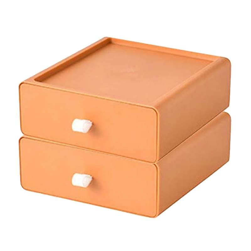 2 Tiers Drawer Storage Case Pp Document Table Office Supplies 3
