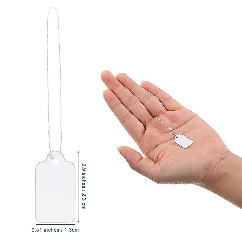 1500 Pcs White Marking Strung Tags Rectangle Price Marking Labels
