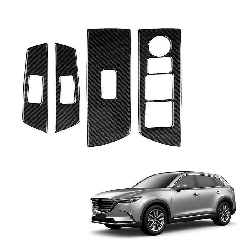 Car Carbon Fiber Window Glass Lift Button Trim Switch Cover Right
