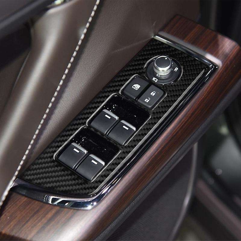 Car Carbon Fiber Window Glass Lift Button Trim Switch Cover Right