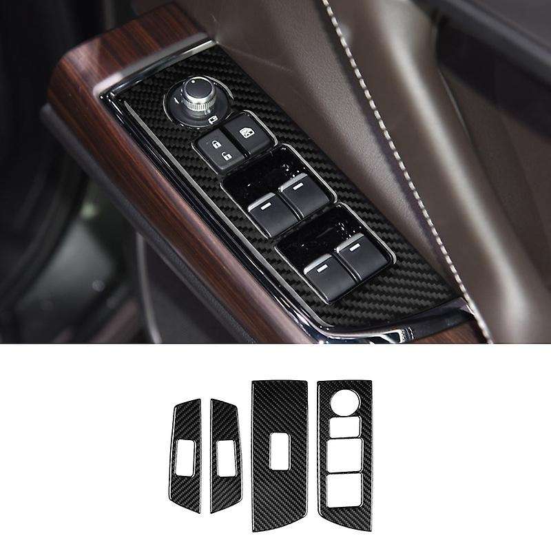 Car Carbon Fiber Window Glass Lift Button Trim Switch Cover Right