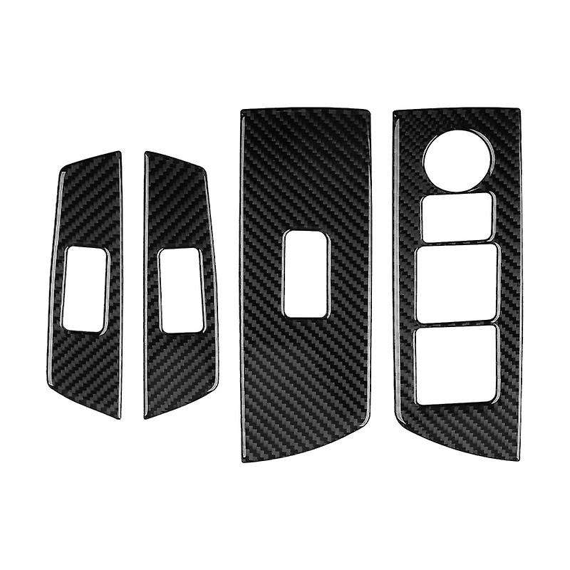 Car Carbon Fiber Window Glass Lift Button Trim Switch Cover Right