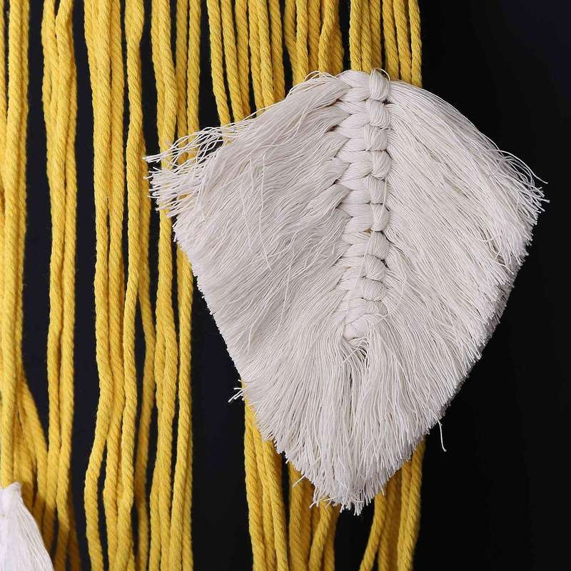 2 Pcs Yellow Boho Macrame Wall Hanging Moon Dream Woven Home Decor