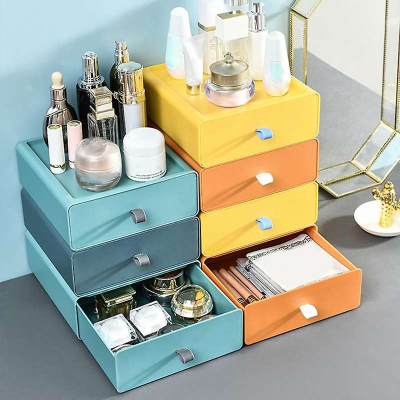 2 Tiers Drawer Storage Case Pp Document Table Office Supplies 2