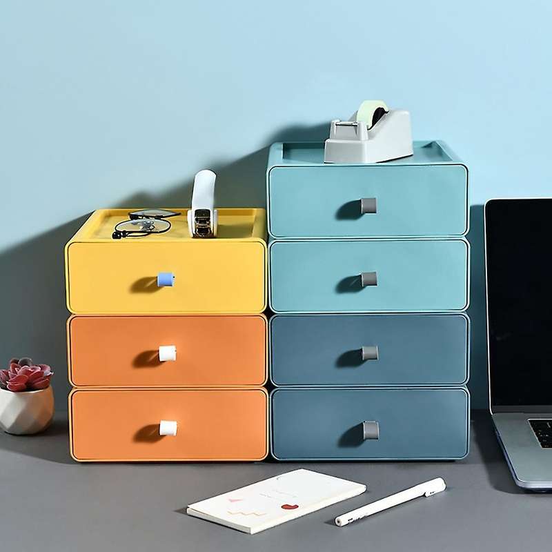 2 Tiers Drawer Storage Case Pp Document Table Office Supplies 1