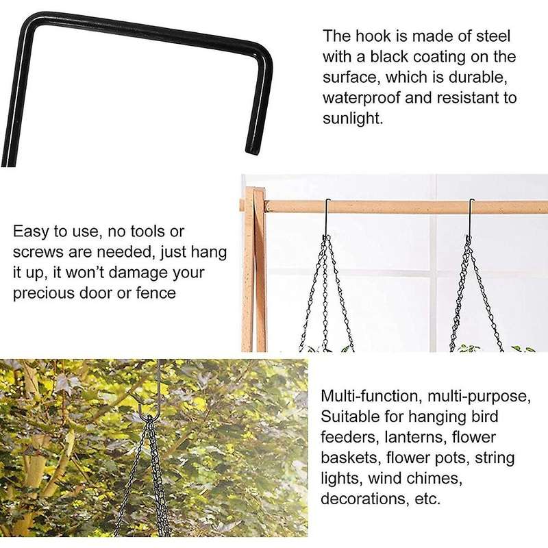 12pcs Plant Hooks Hangers Garden Over Fence Hooks for Hanging Baskets