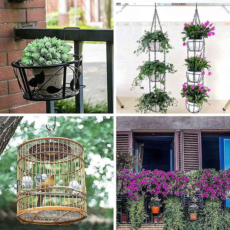 12pcs Plant Hooks Hangers Garden Over Fence Hooks for Hanging Baskets