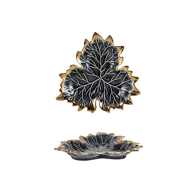 Phnom Penh Maple Leaf Plate Ceramic Jewelry Storage Tray Tableware B