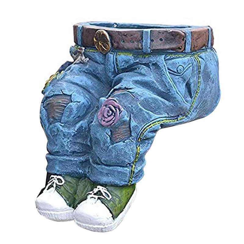Denim Clothes Pants Resin Flower Pots Creative Jeans Planter Garden,b