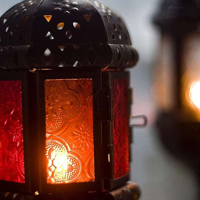 Hanging Candle Holder Chandelier Lantern Contain 40cm Chain (brown)