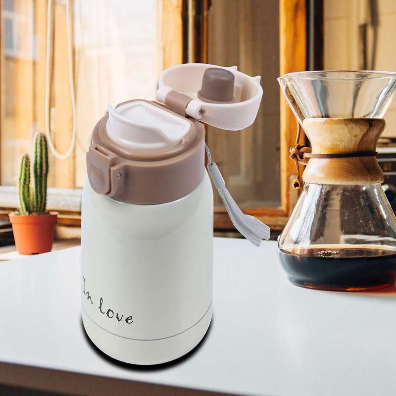 Mini Stainless Steel Big Belly Thermos Bottle(beige)200ml