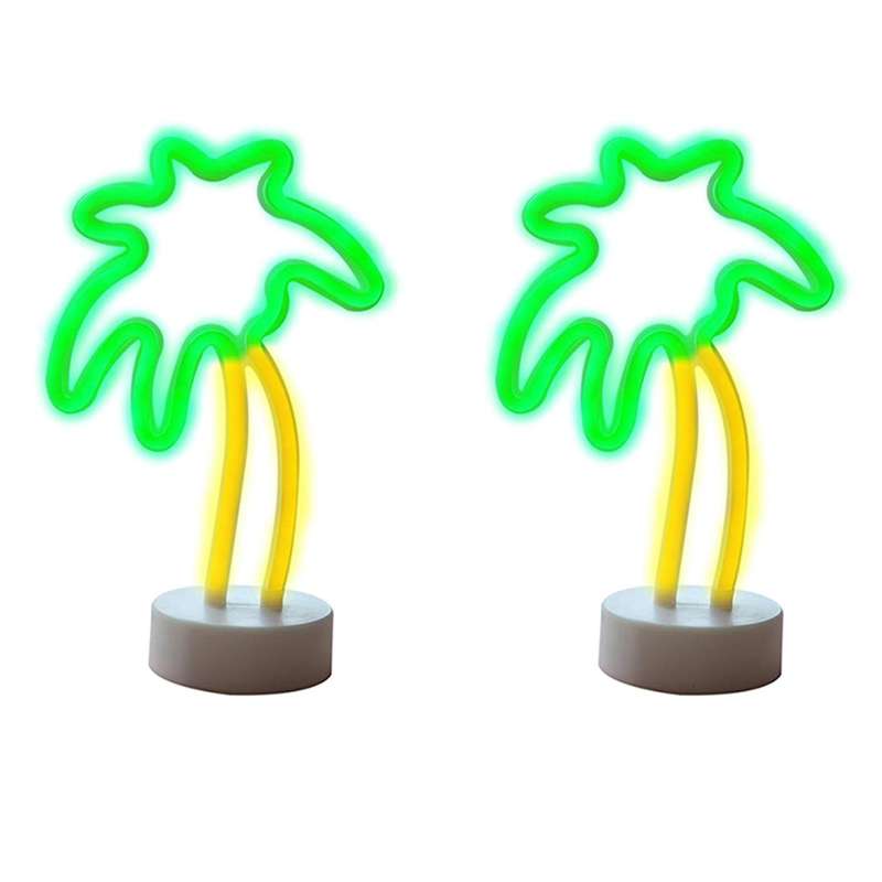 Palm Tree Led Neon Sign with Base Coconut Tree Marquee Night Lamp
