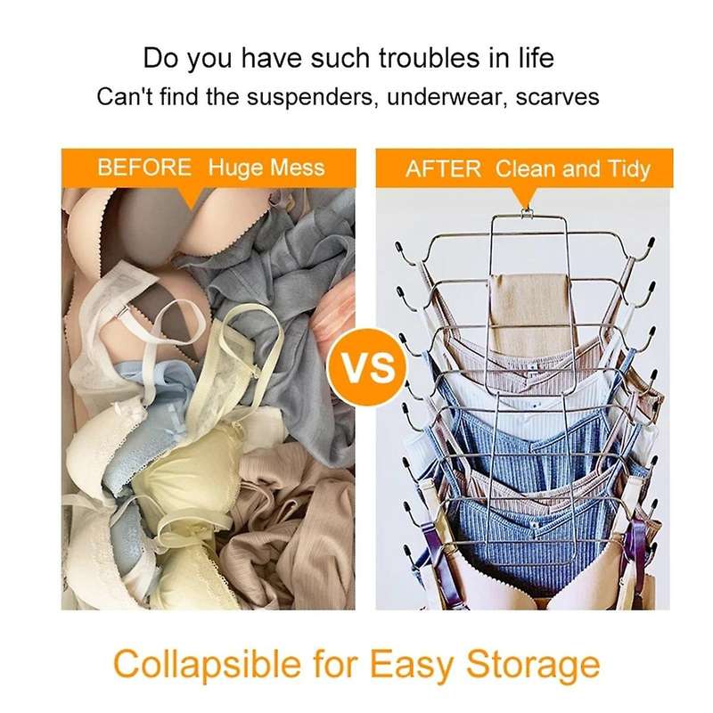 2pcs Space Saving Hangers for Tank Top Bra Pajamas Strappy Dress A