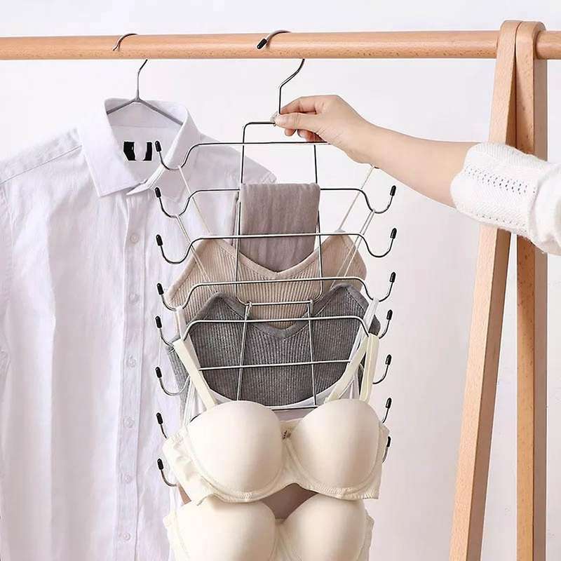 2pcs Space Saving Hangers for Tank Top Bra Pajamas Strappy Dress A