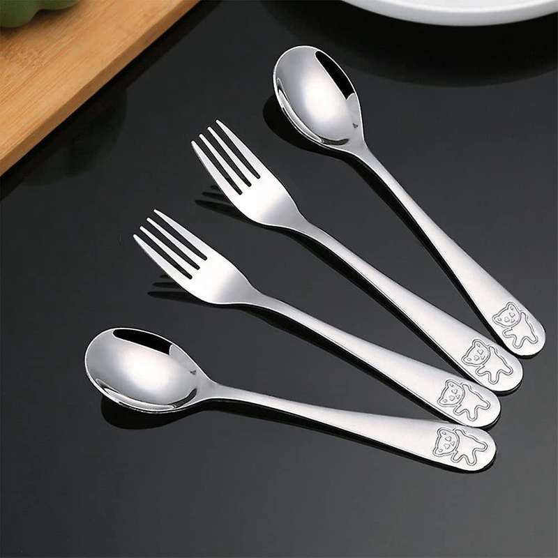16 Pieces Kids Silverware Stainless Steel Children's Safe Flatware