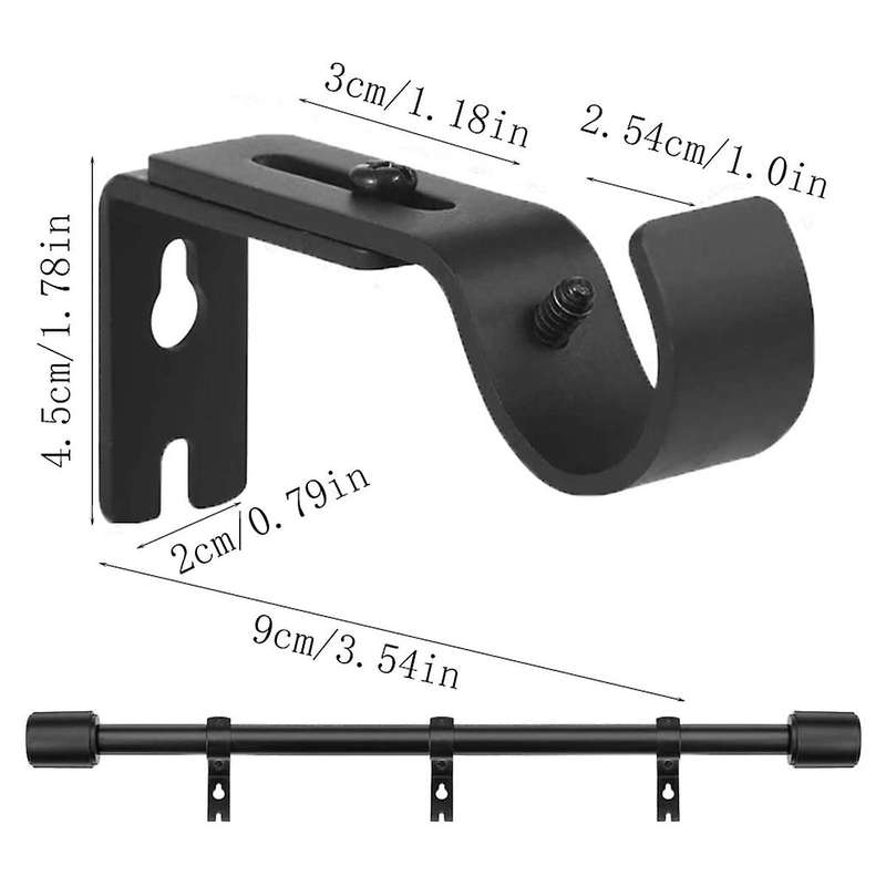 6 Pieces Curtain Rod Brackets Adjustable Curtain Brackets with Screws