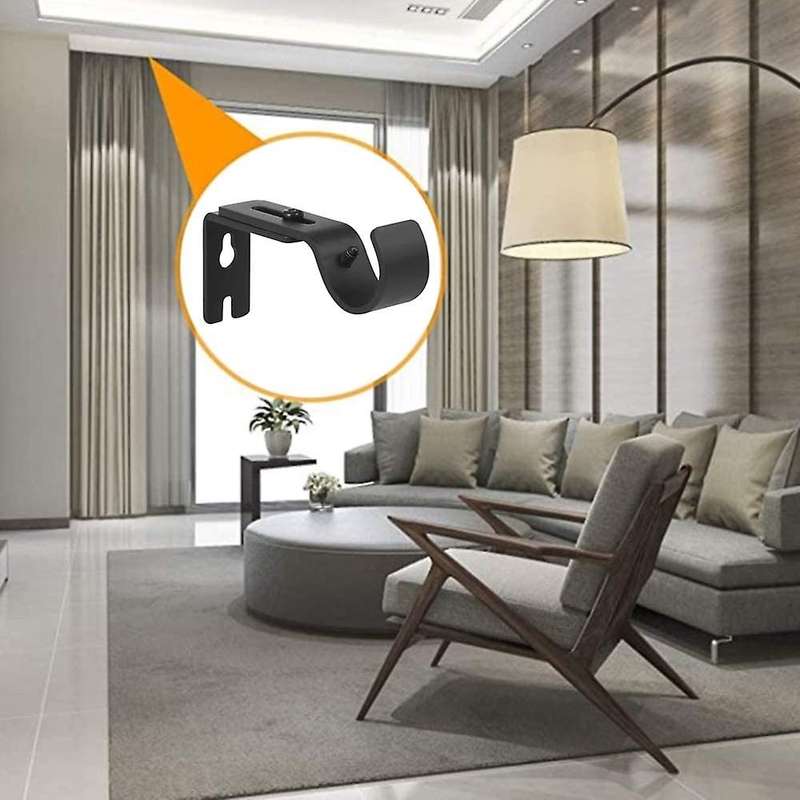 6 Pieces Curtain Rod Brackets Adjustable Curtain Brackets with Screws