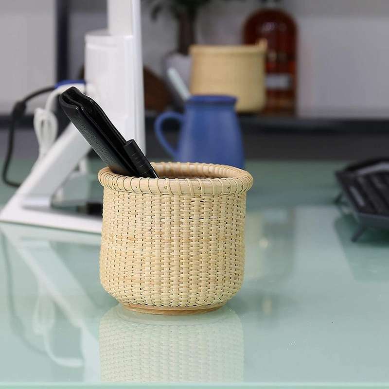 Handmade Rattan Storage Oval Baskets for Bedroom Bathroom Office