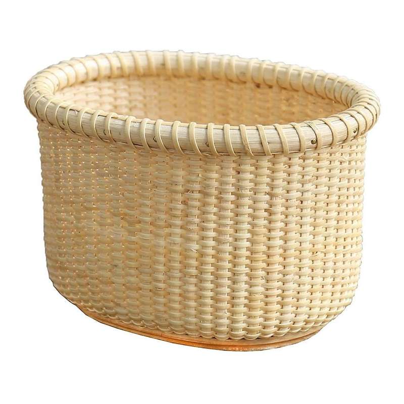 Handmade Rattan Storage Oval Baskets for Bedroom Bathroom Office