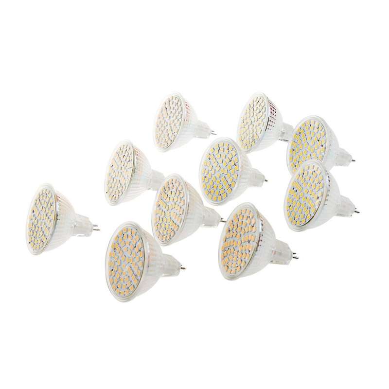 10 X Mr16 Gu 5.3 60 Smd Led Bulb Light Spot Light 3w Warm White Energy Saving