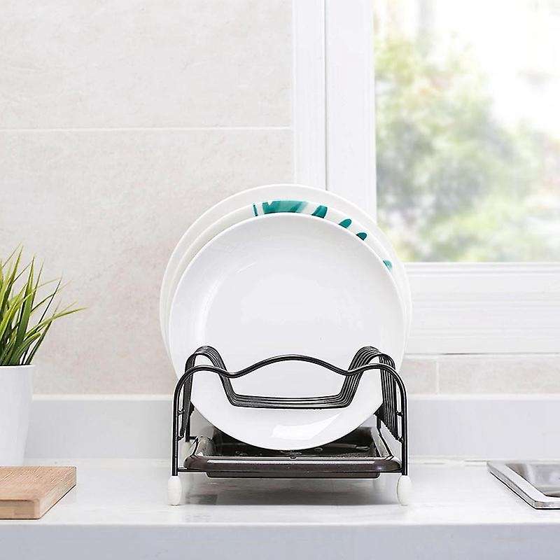 Kitchen Dish Drying Rack Holder with Tray Tableware Storage Shelf