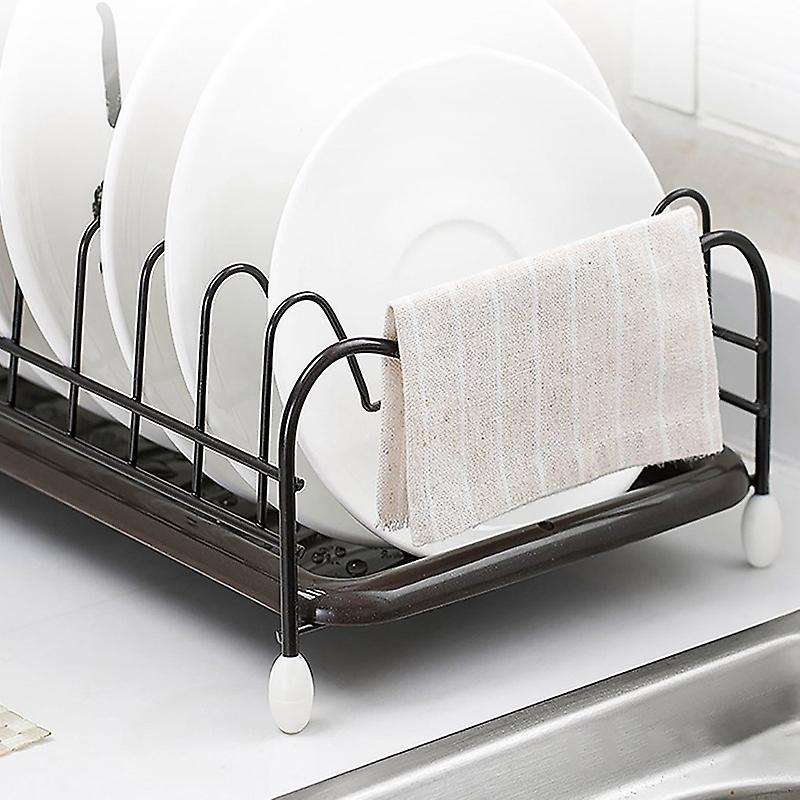 Kitchen Dish Drying Rack Holder with Tray Tableware Storage Shelf