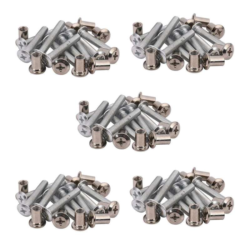 Furniture 6x35mm Cross Countersunk Screw Bolts Barrel Nuts 50sets