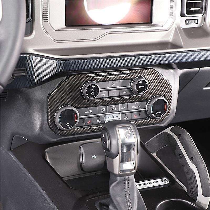 Center Control Air Conditioner Panel Cover Trim Sticker Carbon Fiber
