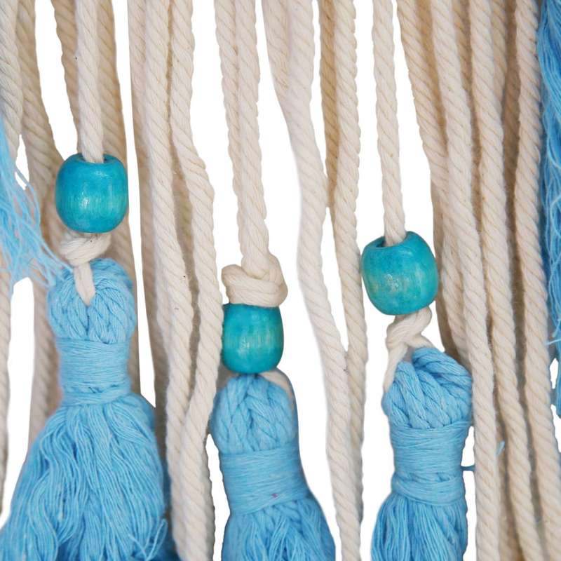 Hand Knotted Macrame Wall Art Cotton Bohemian Tapestry with Tassel