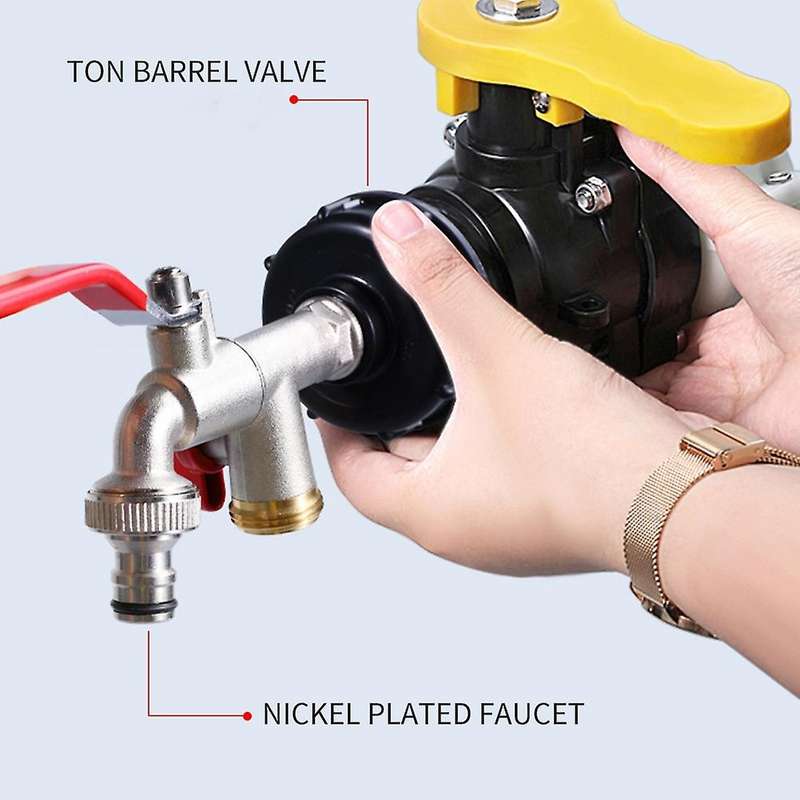 Ibc Adapter Garden Water Tank Connector Rainwater Valve Adapter Tap,b
