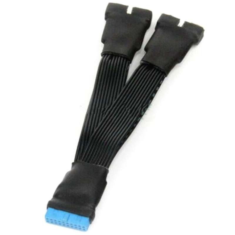 2pcs Motherboard Usb 3.0 19pin Header 1 to 2 Extension Splitter Cable