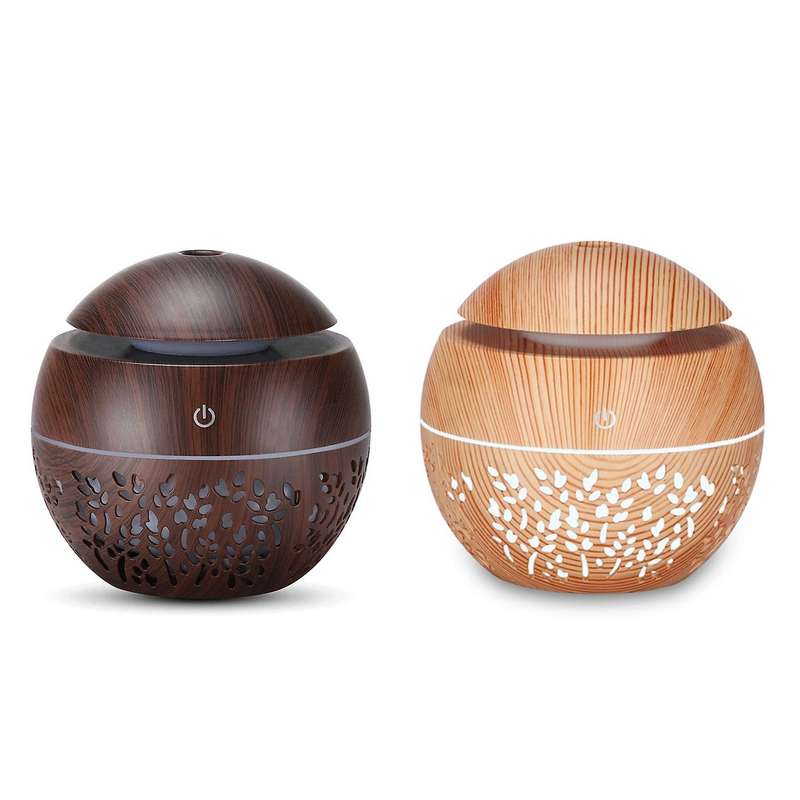Usb Humidifier Aroma Oil Diffuser Mistsingle Room Dark Wood Grain
