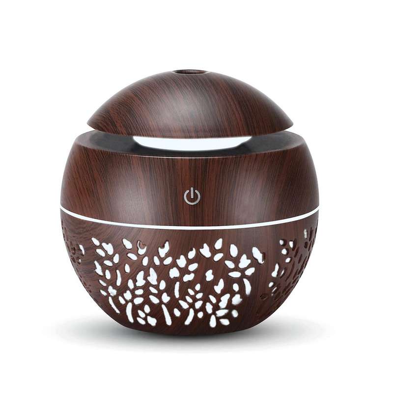 Usb Humidifier Aroma Oil Diffuser Mistsingle Room Dark Wood Grain