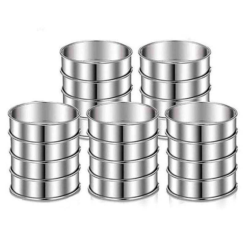 3.15 Inch Muffin Ring, Set Of 20 Stainless Steel Muffin Rings Molds