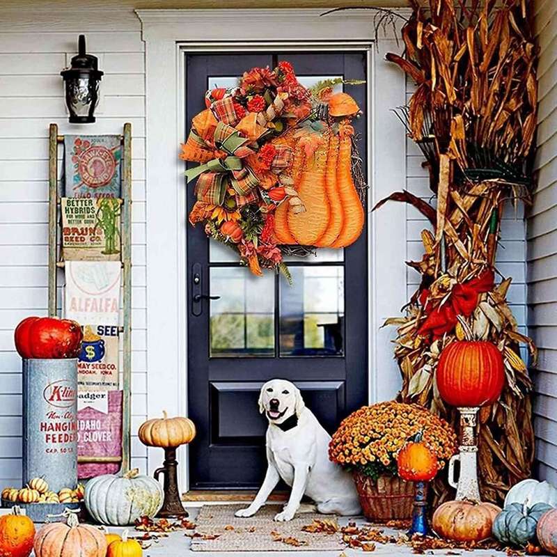 Farmhouse Pumpkin Wreath Big Pumpkin Wreath