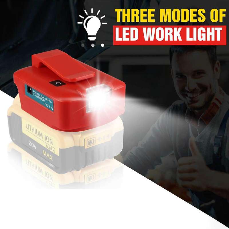 14.4v/18v Lithium Battery Adapter Led Spotlight for M Batteries