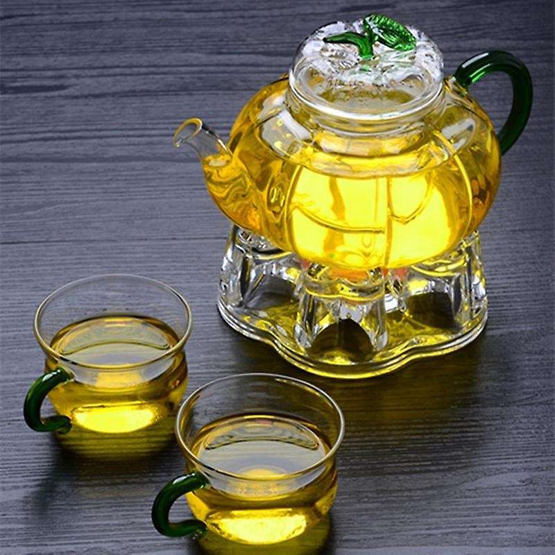 Clear Glass Heat-resisting Heart Shape Teapot' Warmer Base Holder
