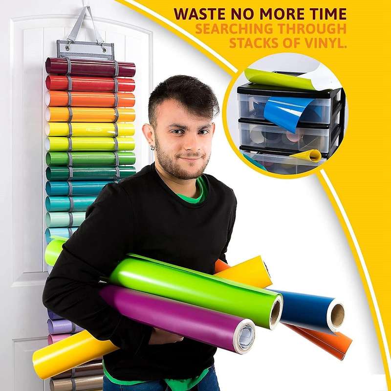 48 Roll Compartments Vinyl Storage Organizer,wall Mount Holder