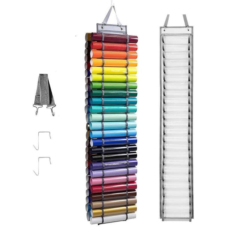 48 Roll Compartments Vinyl Storage Organizer,wall Mount Holder