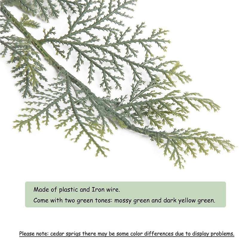 40 Pcs Artificial Cedar Sprigs Faux Cedar Branches Diy for Christmas
