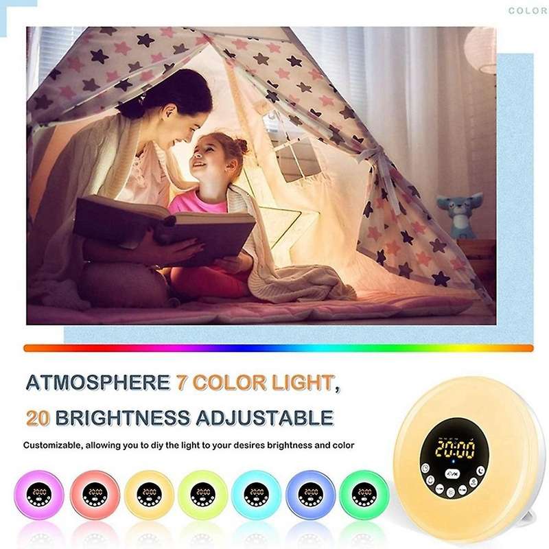 Wake Up Light,bedside Alarm Clock Night Light,warm & Colorful Light