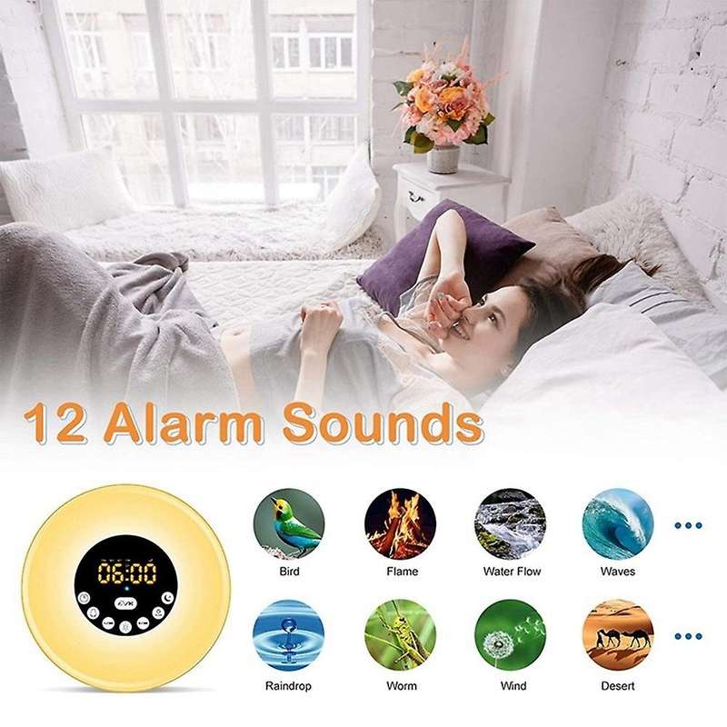 Wake Up Light,bedside Alarm Clock Night Light,warm & Colorful Light